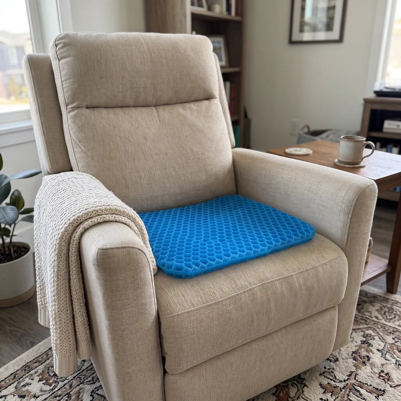 CellGel+ gel seat cushion on a beige recliner