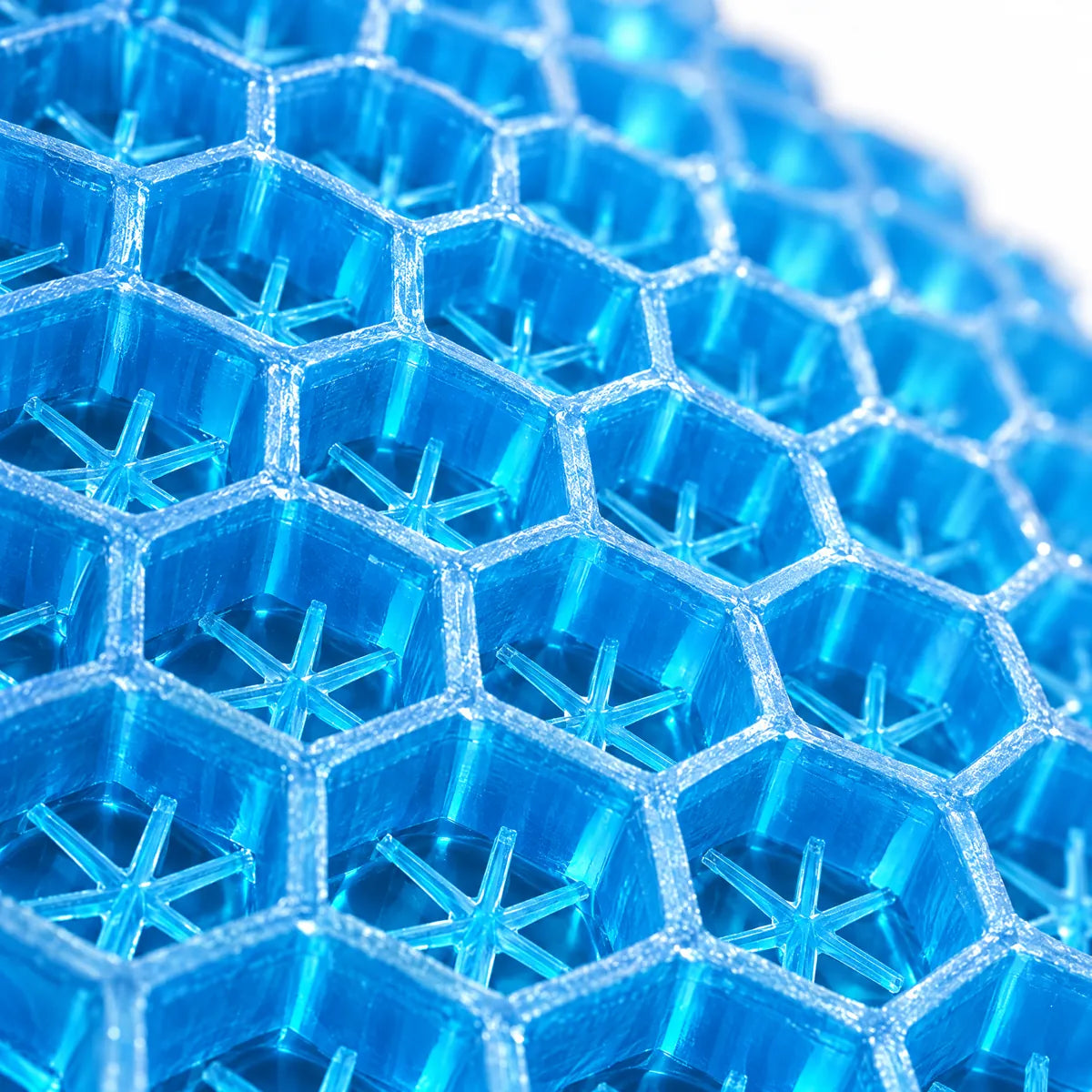 Close-up of the CellGel+ honeycomb gel cells